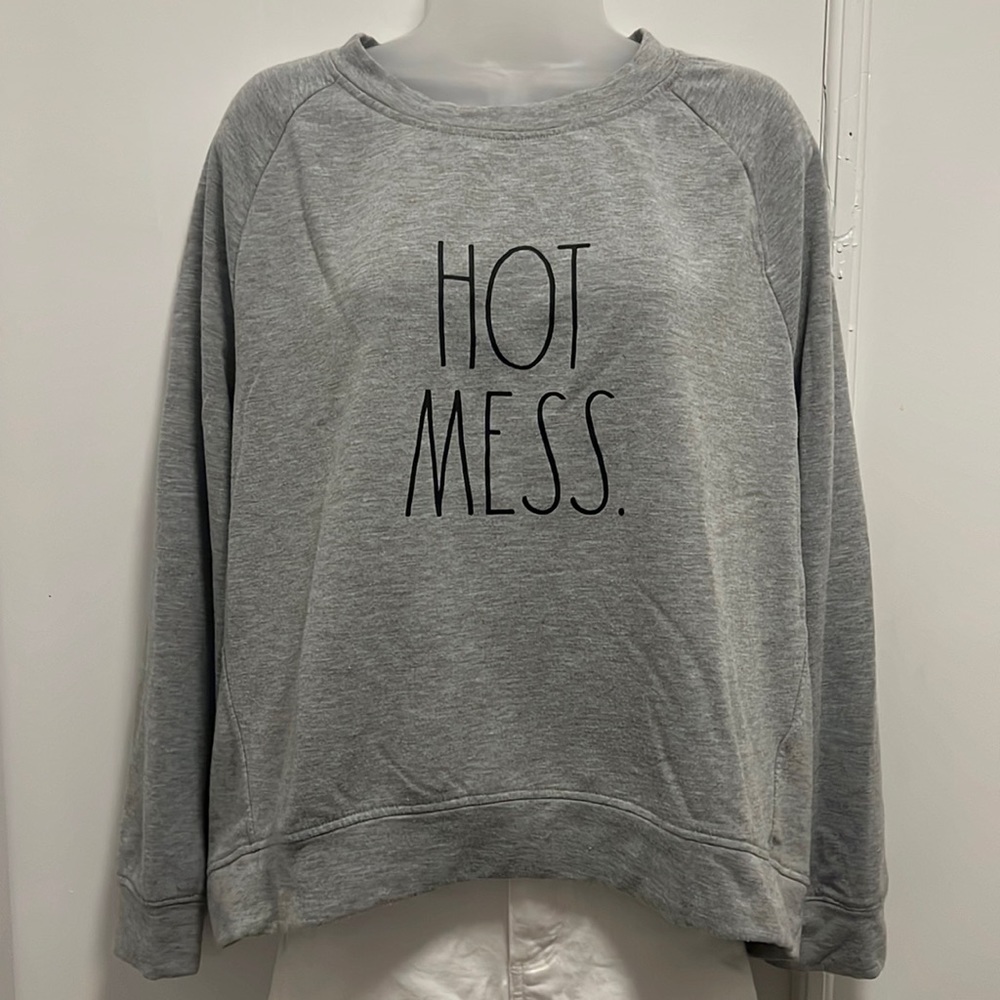 “HOT MESS” sweatshirt ~ RAE DUNN - Picture 2 of 6